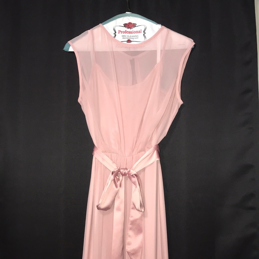 Rose color,  bridesmaids dress.